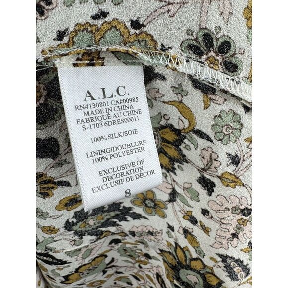 A.L.C. Sz 8 Silk Floral Hari Tassel Peasant Top Bohemian Cottagecore Blouse - Picture 4 of 7